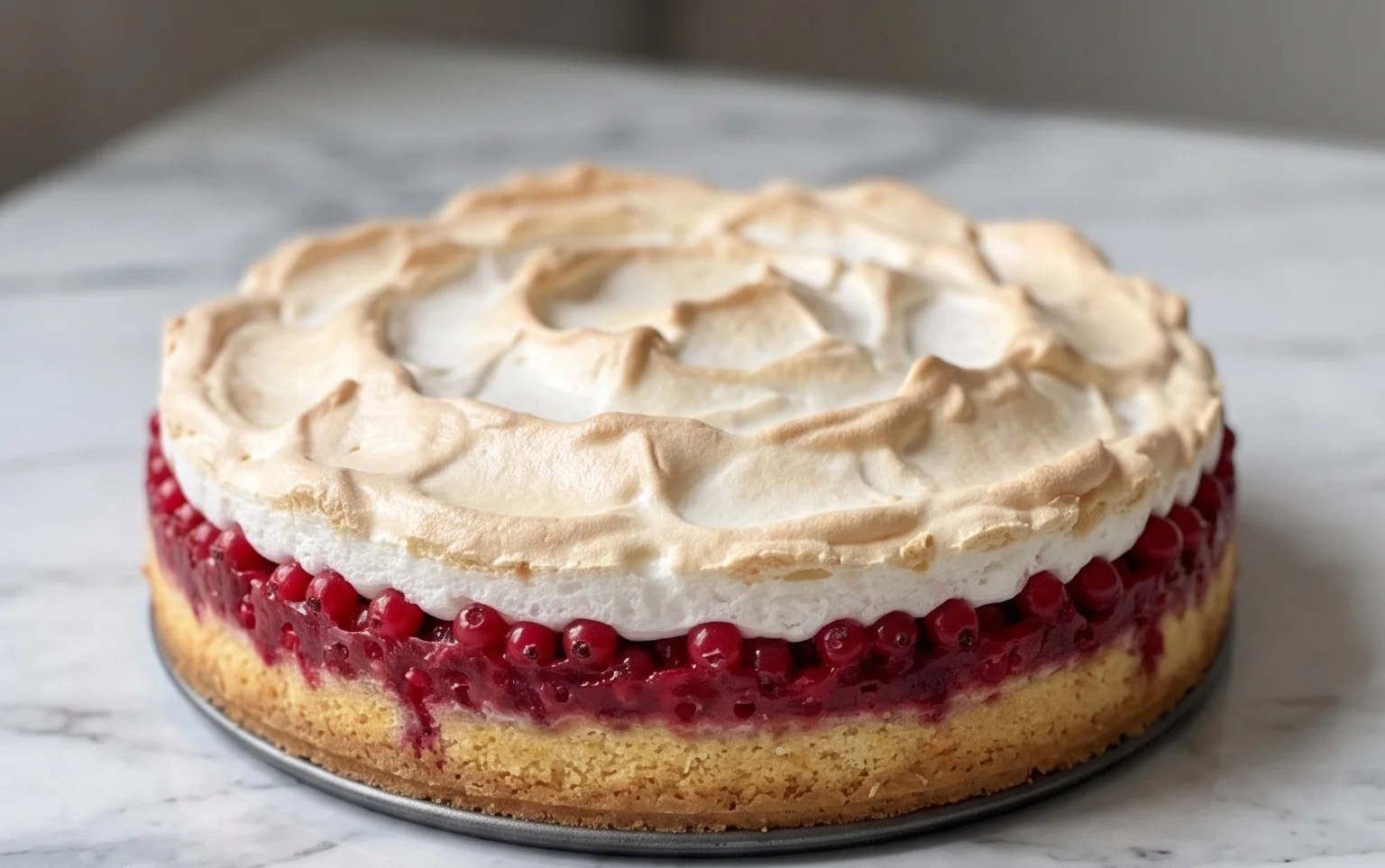 Ribiselkuchen mit Schneehaube: Fruchtiger Genuss